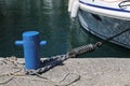 Marina mooring bitt bollard in Croatia Royalty Free Stock Photo