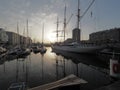 The marina of Oostende at sunrise