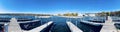 Marina panorama on Keuka Lake, New York Royalty Free Stock Photo