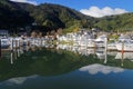 The marina at Picton with reflection, New Zealand Royalty Free Stock Photo