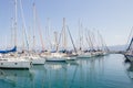 Marina port ships yachts in Agios Nikolaos bay, Crete