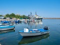 Boats anchored in Marina Port in Sozopol, Bulgaria, a modern harbour