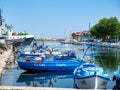 Boats anchored in Marina Port in Sozopol, Bulgaria, a modern harbour