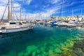 Marina of Puerto de Mogan, a small fishing port on Gran Canaria Royalty Free Stock Photo