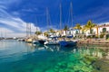 Marina of Puerto de Mogan, a small fishing port on Gran Canaria Royalty Free Stock Photo