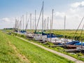Marina with sailboats in village Durgerdam, IJmeer, Amsterd