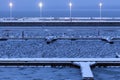 Marina by Sopot pier in winter scenery