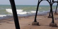 Outdoor, Lake Michigan, sand, birds, River, waves, Pier, Water, South Haven, Vacation Royalty Free Stock Photo