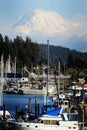 Marina Under Mountain Royalty Free Stock Photo