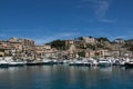 Marina view village of Port-Soller, Mallorca island Spain Royalty Free Stock Photo