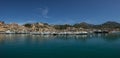 Marina view village of Port-Soller, Mallorca island Spain Royalty Free Stock Photo