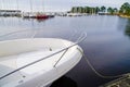 Marina in water lake of biscarosse landes france