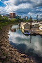 Marina in the Williamette River, in Portland, Royalty Free Stock Photo