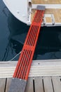 Marina wooden yacht walking bridge in Croatia Royalty Free Stock Photo