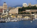 Marina with yacht boats in Genoa harbour in Italy Royalty Free Stock Photo