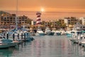 Marina and yacht club area in Cabo San Lucas, Los Cabos, a departure point for cruises, marlin fishing and lancha boats