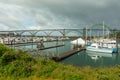 The marina and Yaquina bridge at Newport, Oregon, USA