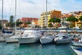Marina yachts cityscape Sanremo Italy