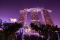 Marinabay Sands at Garden by Bay at night Royalty Free Stock Photo