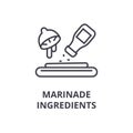 Marinade ingredients line icon, outline sign, linear symbol, vector, flat illustration