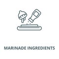 Marinade ingredients vector line icon, linear concept, outline sign, symbol