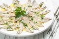 Marinated anchovies with olive oil and parsley