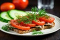 marinated anchovies sandwich with tomato and cucumber