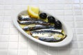 Marinated anchovies, spanish tapas food Royalty Free Stock Photo