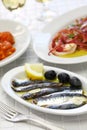 Marinated anchovies, spanish tapas food Royalty Free Stock Photo