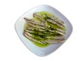 Marinated anchovies in vinegar with olive oil and parsley. Traditional spanish tapa. Isolated on white Royalty Free Stock Photo