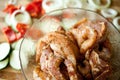 Marinated chicken with fresh vegetables Royalty Free Stock Photo