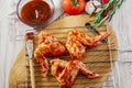 Marinated chicken wings raw