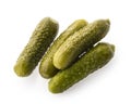 Marinated cucumbers, pickles isolated on white background Royalty Free Stock Photo