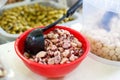 Marinated garlic and olives on provencal street market in Proven Royalty Free Stock Photo