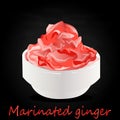 Marinated ginger slices illustration isolated