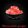 Marinated ginger slices illustration isolated