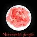 Marinated ginger slices illustration isolated