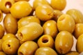 Marinated green olives