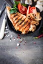 Marinated grilled healthy chicken breasts Royalty Free Stock Photo