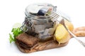 Marinated herring rolls with vegetable Royalty Free Stock Photo