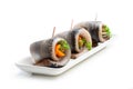 Marinated herring rolls with vegetables Royalty Free Stock Photo