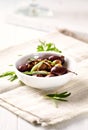 Marinated Olives in a small bowl. Royalty Free Stock Photo