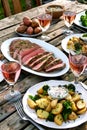 Marinated London Broil with Potatoes and Broccoli Royalty Free Stock Photo