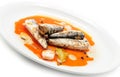 Marinated mackerel in tomato souce