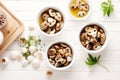 Marinated mushrooms bowl. Generate Ai