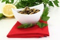 Marinated mussels with flat leaf parsley