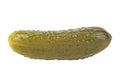 Marinated pickled cucumber isolated on white background. Salt cucumber. Gherkin Royalty Free Stock Photo