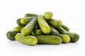 Pickled cucumbers isolated on white background. Marinated pickled cucumber. Generative AI