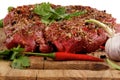 Marinated Raw Beef Royalty Free Stock Photo