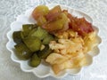 Marinated salad with pickles, tomatoes and cabbage Royalty Free Stock Photo